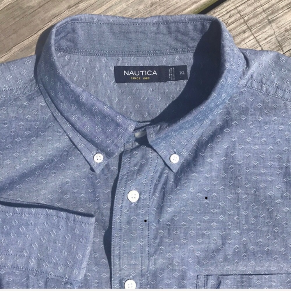 Nautica Lt. weight Textured Cotton Shirt XL